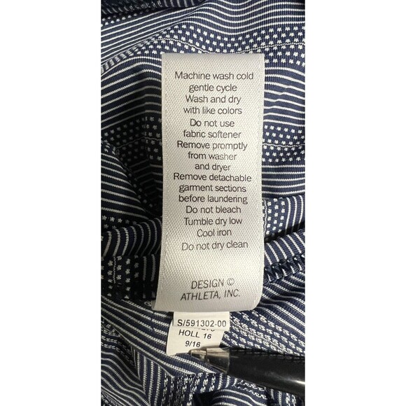 Athleta Oversized Navy Blue White Tank Top RN #54023  S75599 Medium EUC - Picture 5 of 7